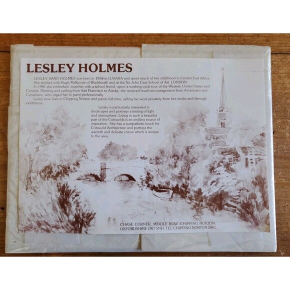 Lesley Holmes Watercolor Mini Painting Cottage with Flowers Print 12/500 Signed - Picture 7 of 11